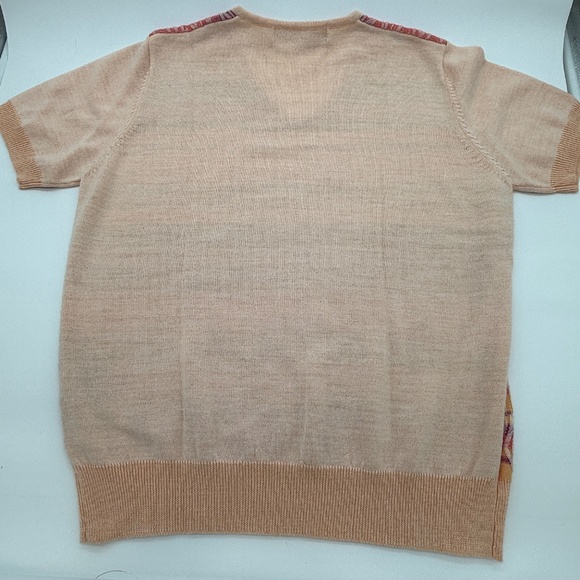 Camela Wool Blend Raised Geometric Knit Top Size 40 (M) – Pink, Peach & Burgundy - Picture 8 of 11